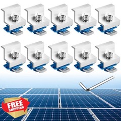 Anbte 1.18″ 1.38″ Silver Solar Panel End Clamp