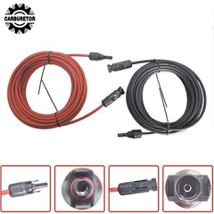 4mm²/12AWG 20FT Black+Red Solar Panel Extension Cable Wire Connector 1 Pair