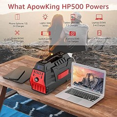 Red Portable Power Station 296Wh Outdoor Solar Generator Backup Battery