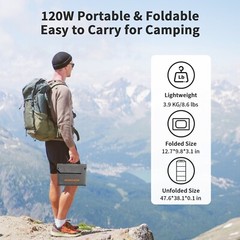 120W Portable Foldable Solar Battery Charger for Ecoflow Anker Power Station