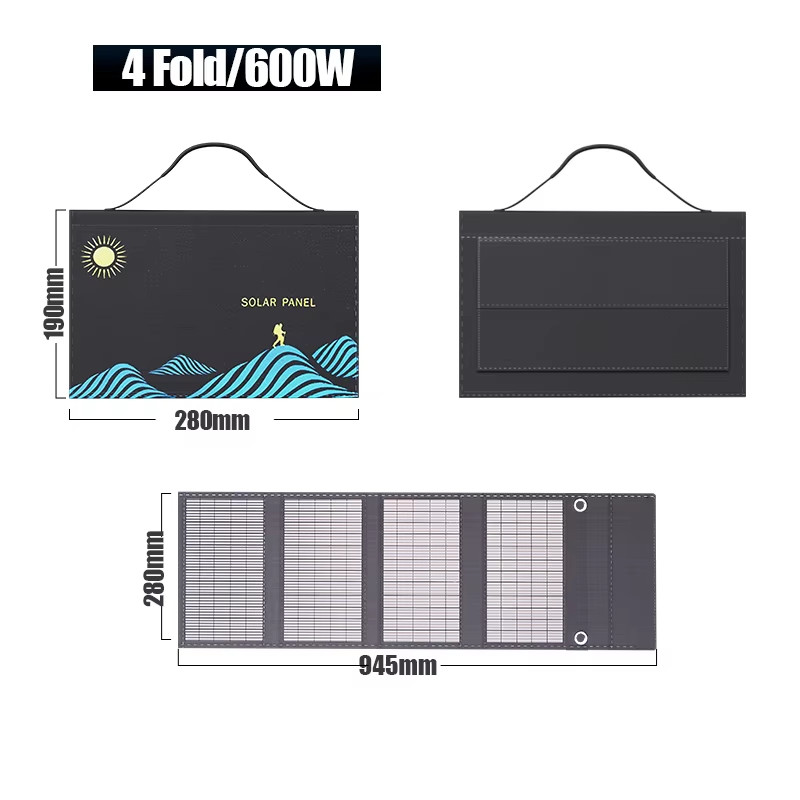 Solar Panel 600W 1000W Portable Folding Bag USB+DC Output Charger Outdoor Power