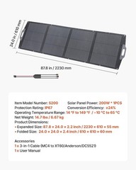 High-Efficiency 200W Monocrystalline Solar Panel – Compact and Foldable Design
