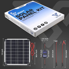 Solar Panel Kit 20W 12V with MPPT Controller, Solar Battery Trickle Charger Main