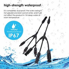 Solar Panel Y Branch Cable Connection Waterproof Adapter Connector Extension