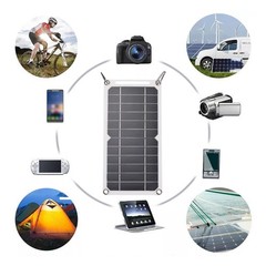 1-6W 5V Solar Panel With USB Port 2PCS Carabiner Monocrystalline Silicon Solar