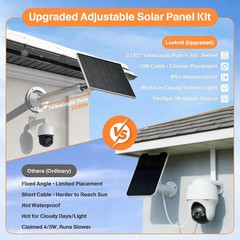 5W Solar Panel For Ring Battery Outdoor Camera With Pole 10ft USB-C Cable Mount