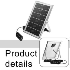 Multi Device 5V 8W Solar Panel Charger with 4 USB Ports for Outdoor Adventures