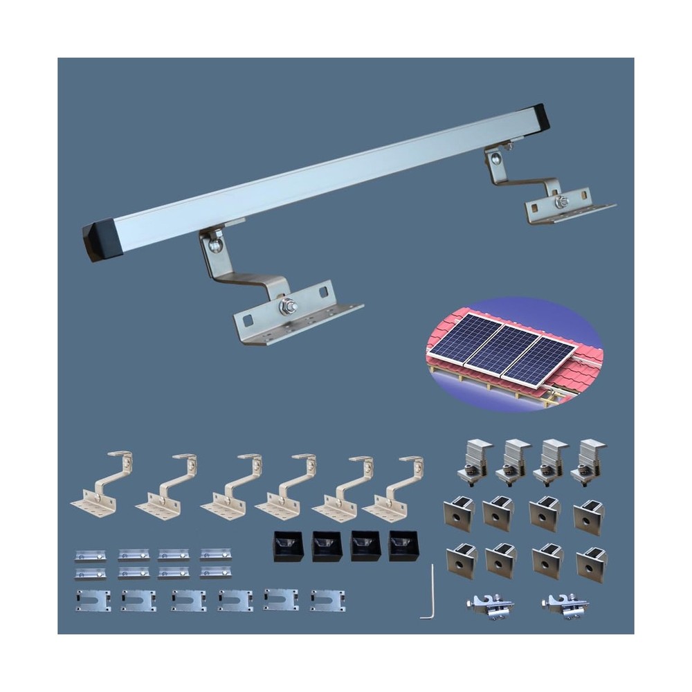 Solar Panel Mounting Bracket Kit to Metal Roof Sloped or Flat Pitched Tile Sh…