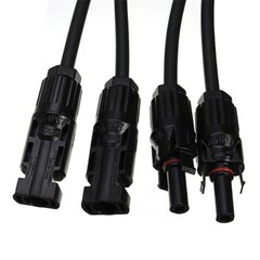1 pair Solar Panel Y Branch Cable Connection Waterproof Adapter Connector Extens