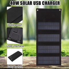 40W 4 Fold Solar Panel Charging Bag Folding Bag Foldable Monocrystalline Solar