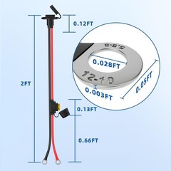 12AWG SAE Power Socket Sidewall Port to O Ring,SAE Connector Extension Cable …