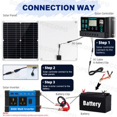 6000W 110V 100A Solar Panel Kit Complete Solar Power Generator Home Grid Syste