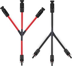 3 to 1 Solar Connectors Y Branch Parallel Adapter 10AWG Cable for Solar Panel (R