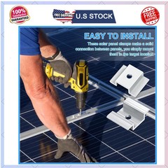 48 Pack Solar Panel Mid Clamps 1.06 Inch Aluminum Mounting Bracket Kit