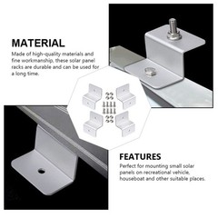 4Pcs Durable Aluminum Solar Panel Mounting Z Brackets for Home Use Silver