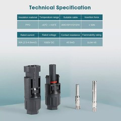 10/2 Pairs Male Female Solar Cable Connectors For DIY Solar Panel US