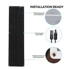 WUZECK 100W Flexible Home Solar Panel Kit Monocrystalline Off-grid for RV Marine