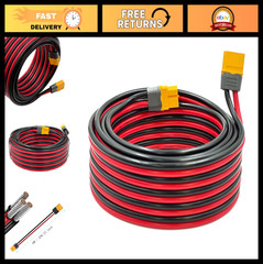 12FT XT60 Extension Cable 12AWG Male Female Connector Adapter for Solar Power RC