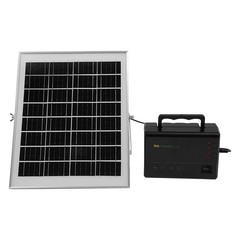 Solar Panel Power Generator Kit Battery Pack Power Station w/ 4 Bulbs Portable