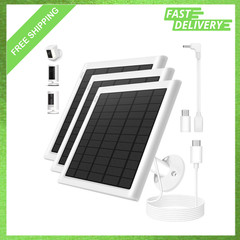 8W Solar Panel for Ring Camera, 3 Pack, Monocrystalline Charger with USB-C and