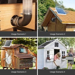 4.7×4.7 Foot Solar Distribution Fan With 3.9 Foot Channel For Window Venting