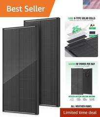 2Pcs 100W Solar Panels with 25% Efficiency for RV and Marine Use