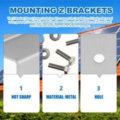 4PCS solar panel support stand z bracket Practical Solar Panel Tilt Mount Solar