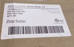 Box of 30, Zep / Tesla Solar Panel Grounding Level Foot, V3, MH-007000-397