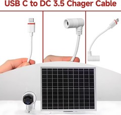 Barrel Adapter, USB-C Adapter Replacement Compatible with Ring Super Solar Panel