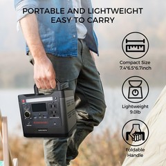 ALPHA DIGITAL 320W Outdoor Portable Power Station, 298Wh/93120mAh – BLACK/GREY