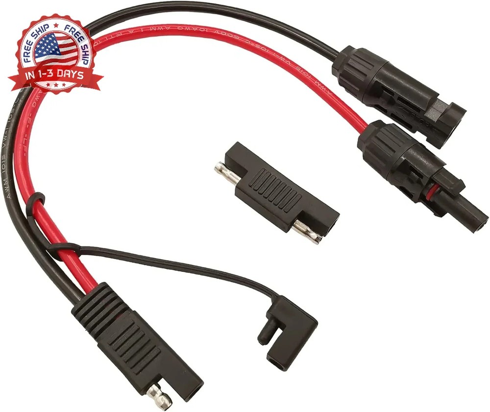 10 AWG SAE to Solar Panel Adapter, RV Solar Panel Connector Cable, Solar to SAE