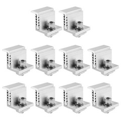 10Pcs Reusable Aluminum Solar Panel Clamps for Mounting Silver