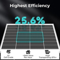 200W N-Type Solar Panel 16BB 25.6% High Efficiency Marine Off-Grid Power Systems