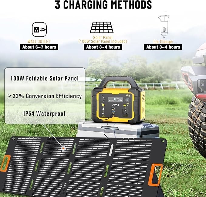 100W Foldable Solar Panel, Quiet Generators for Home, RV, Outdoor, Camping use