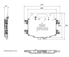 Sparq Q1200 Grid-Tied Quad Input 12.1kW Microinverter Kit w/ Gateway and Cabling