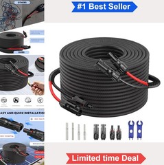 Solar Extension Cable 10AWG 5FT MC4 Male Female Connectors Waterproof Outdoor