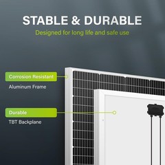 150W 10BB Monocrystalline Solar Panel, 12V High Efficiency PV Module