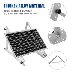 Adjustable Solar Panel Mount Brackets with Foldable Tilt Legs, 2 Sets for 180-50