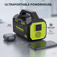 Portable Power Station with AC Outlet 100W Solar Generator 88.8Wh | Solar Power