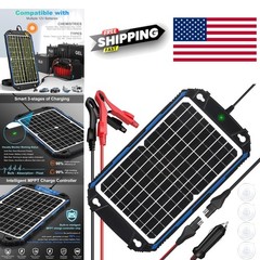 Smart 12V Solar Battery Charger 12W Waterproof with Three Stage Charging System