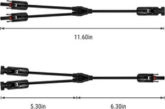Solar Branch Connector Y Cable Adapter Kit for Solar Panel Plug and Play M F