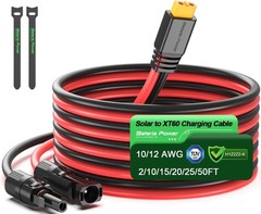 Long-Lasting 10FT XT60 Solar Cable, Perfect for Outdoor Charging Applications