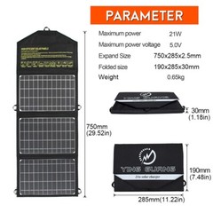 5V 18V DC 28W/ 21W Portable Foldable Solar Panel Dual USB Phone Charger