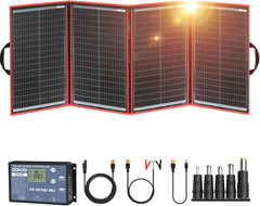 200W Portable Foldable Solar Panel Kit (20X27In, 9.7Lb), with Separate Controlle