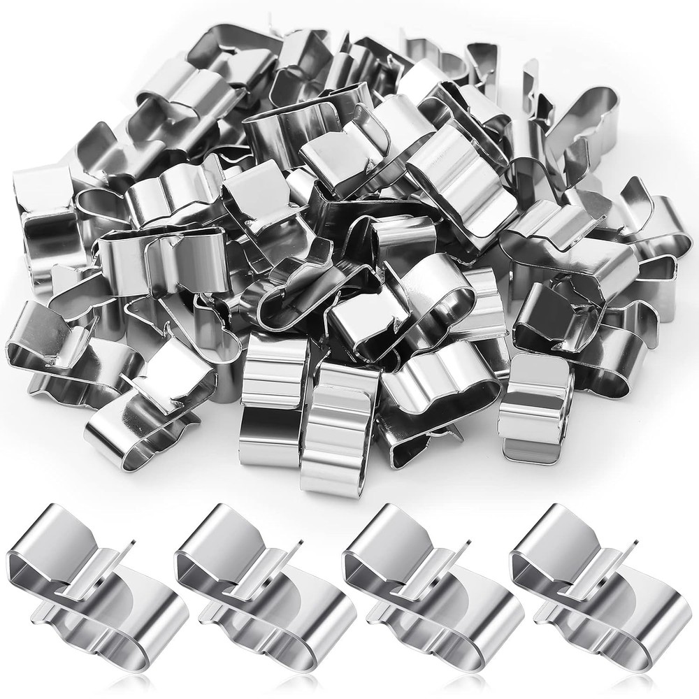 50 Pcs Stainless Steel Trailer Wire Clips 22.5mm Solar Panel Cable Clamps Holder