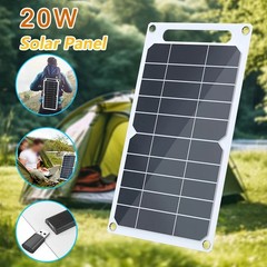20W/10W Mini Solar Panel 5V USB Type-C Charge Portable Power Bank For Outdoor