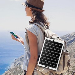 Portable Solar Power Bank USB Solar Panel Cell Phone Charger for Outdoor Camping