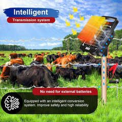 10 Miles Solar Powered Electric Fence Charger – 0.18J Output, 24/7 Day/Night Pro