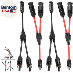 2 Pair Y Branch Solar Connector, Solar Connector Y Cables MMF/FFM for Photovolta
