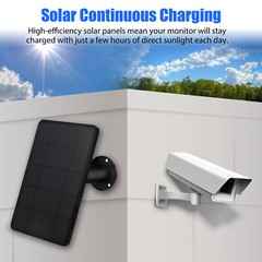Solar Panel Micro USB C Power CCTV Camera Security Cam Battery Charger Outdoor